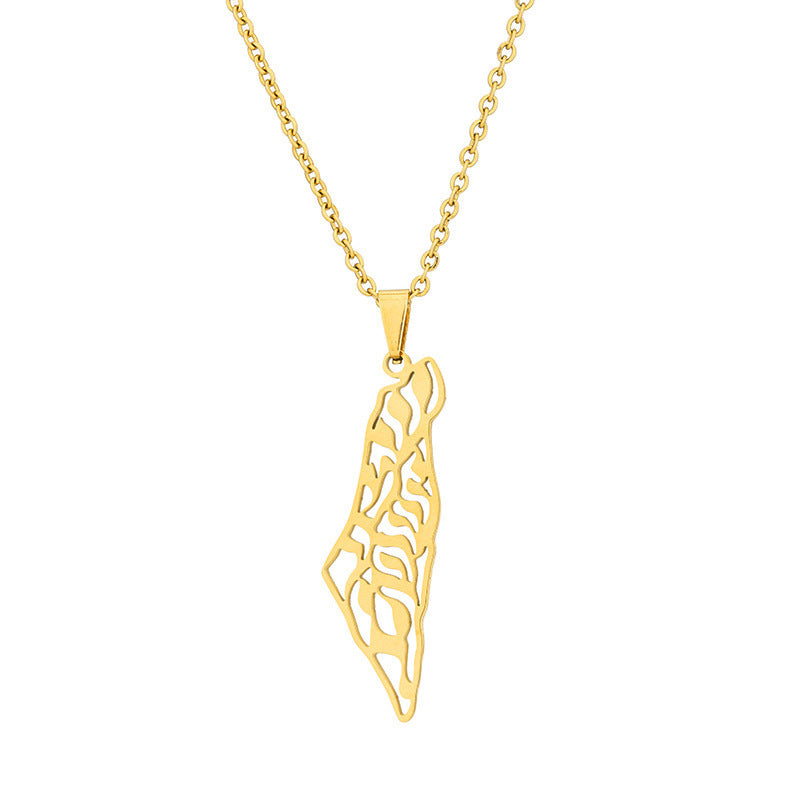 Israel Map Necklace