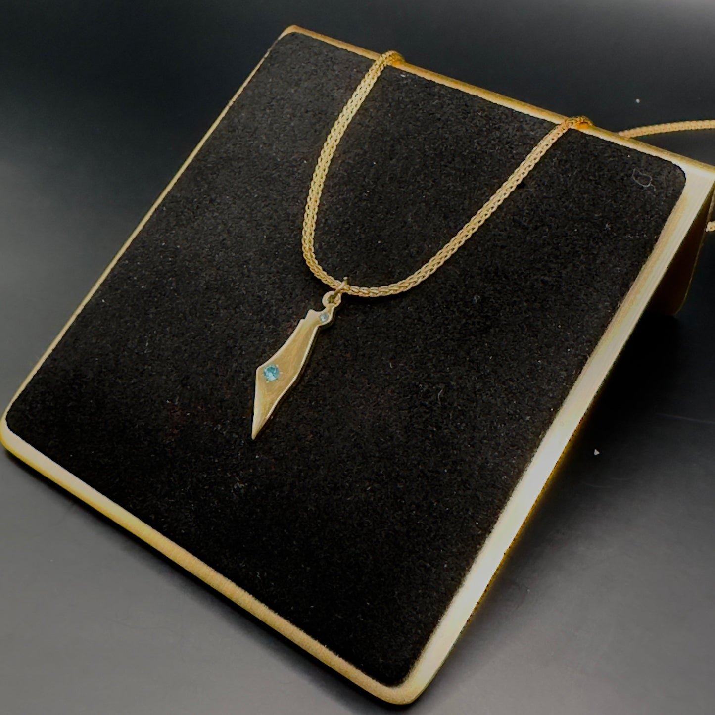 Map of Israel Pendant Necklace with Crystal Accent-2