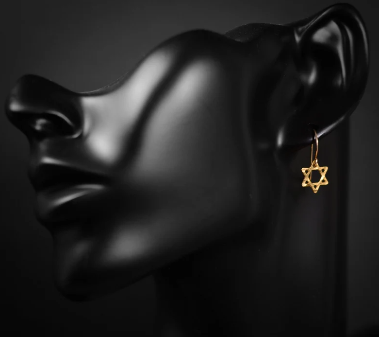 Dainty Star of David Drop Earrings-1