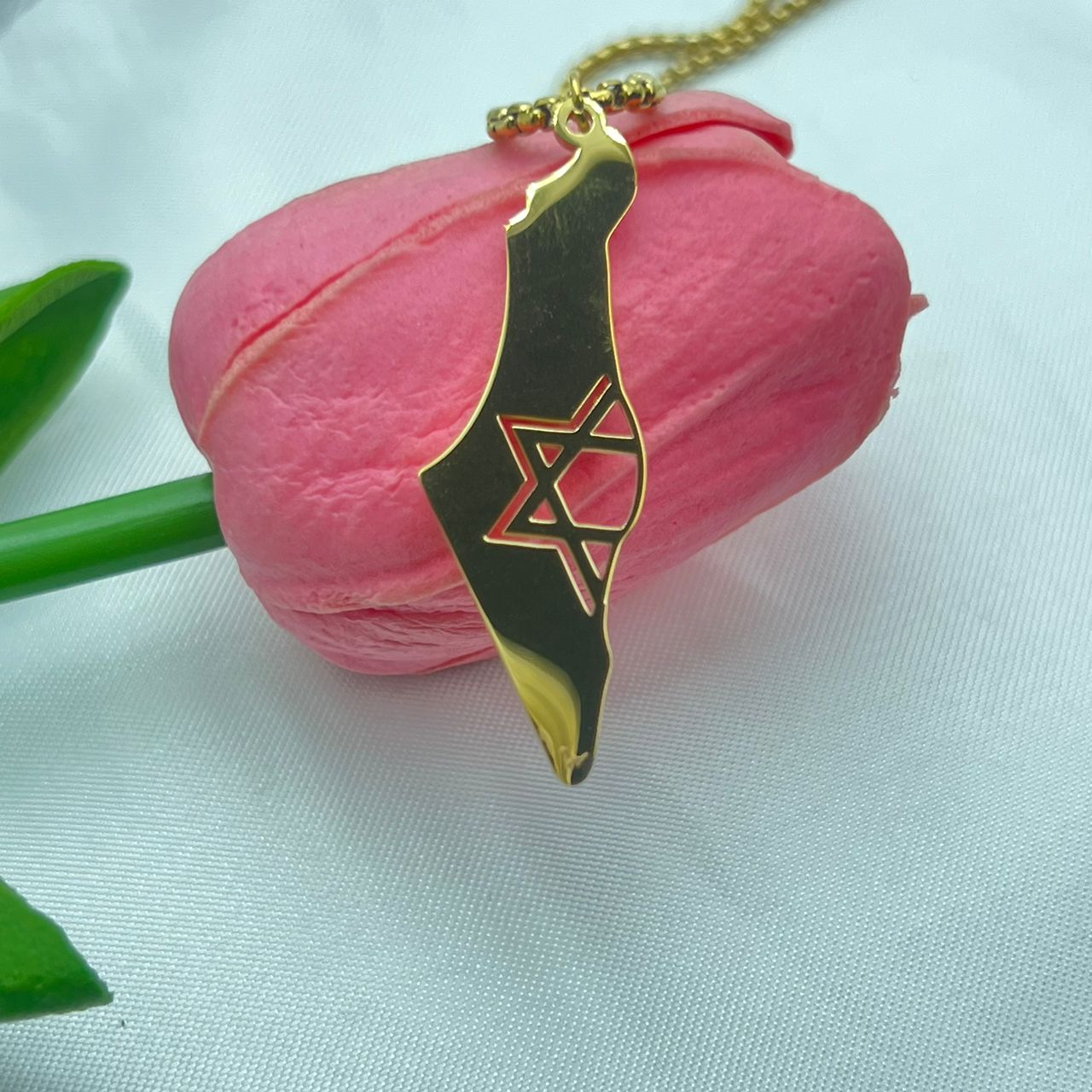 Minimalist Map of Israel Pendant Necklace-2