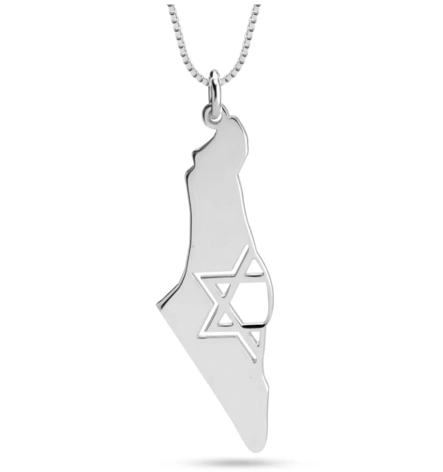 Minimalist Map of Israel Pendant Necklace-4