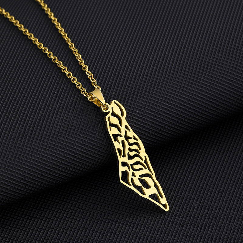 Israel Map Necklace