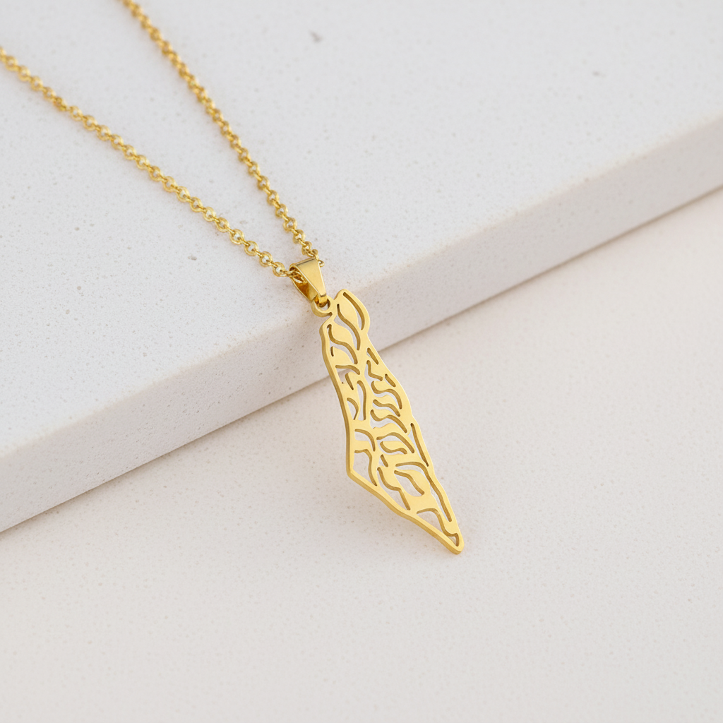 Israel Map Necklace