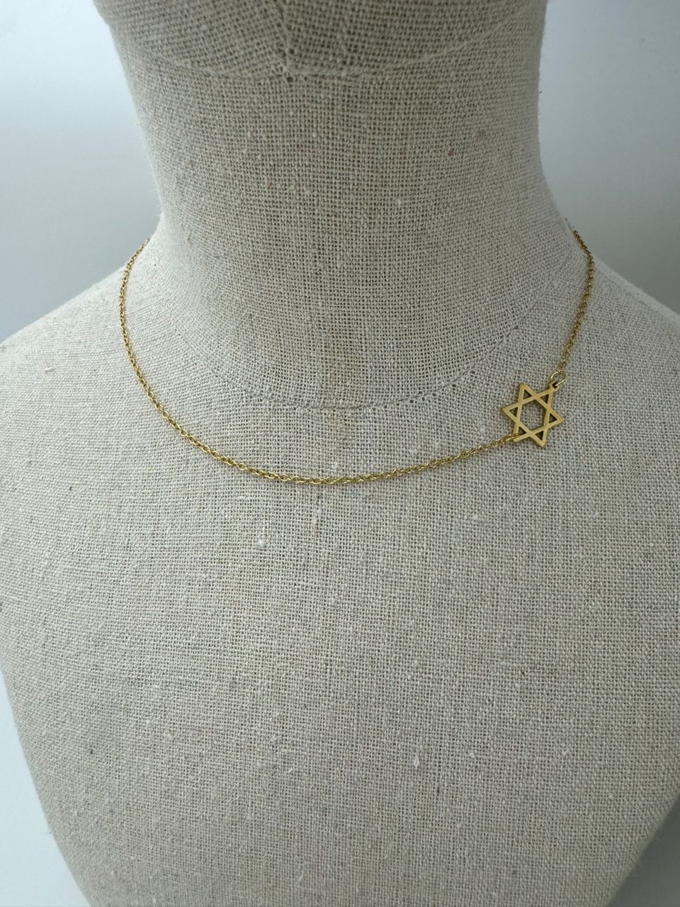 Sideways Star of David Necklace in 18k Gold Filled-2