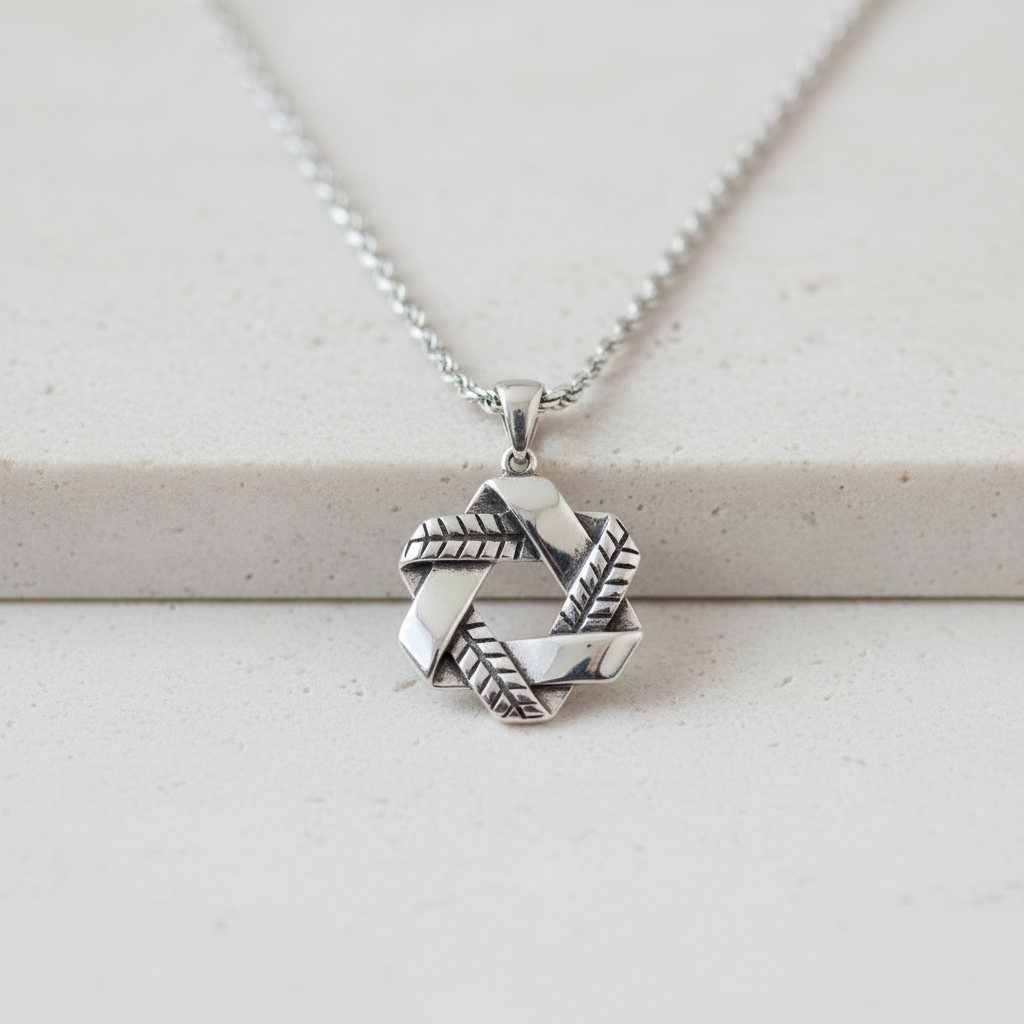 Stitched Star of David Necklace