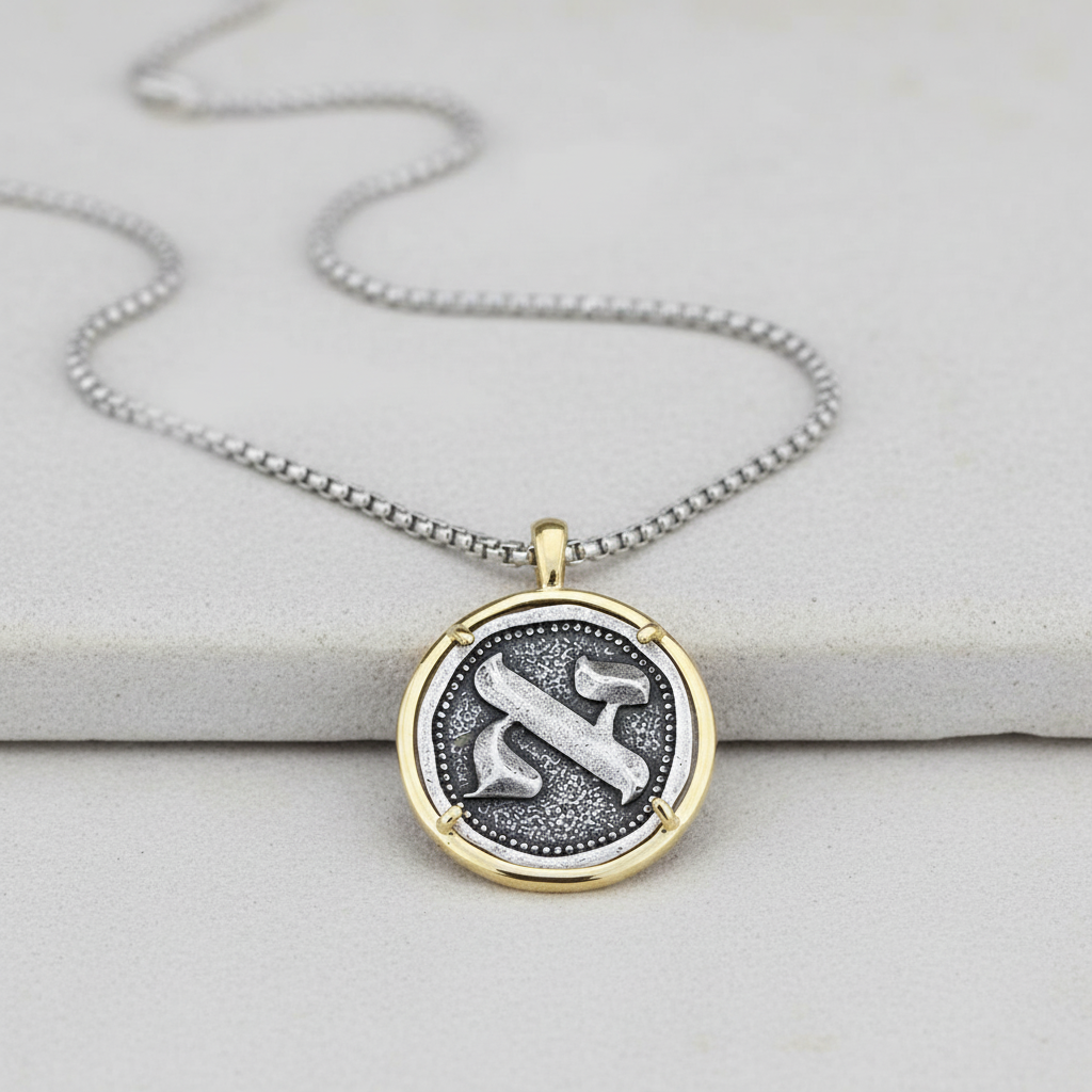 Vintage Hebrew Pendant Necklace