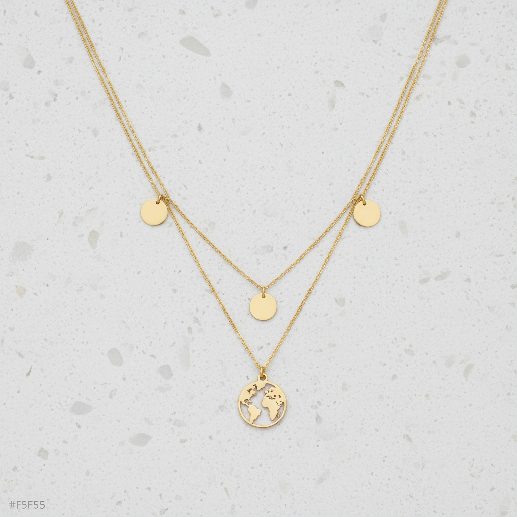 World Map Necklace